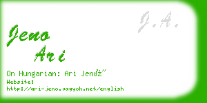 jeno ari business card